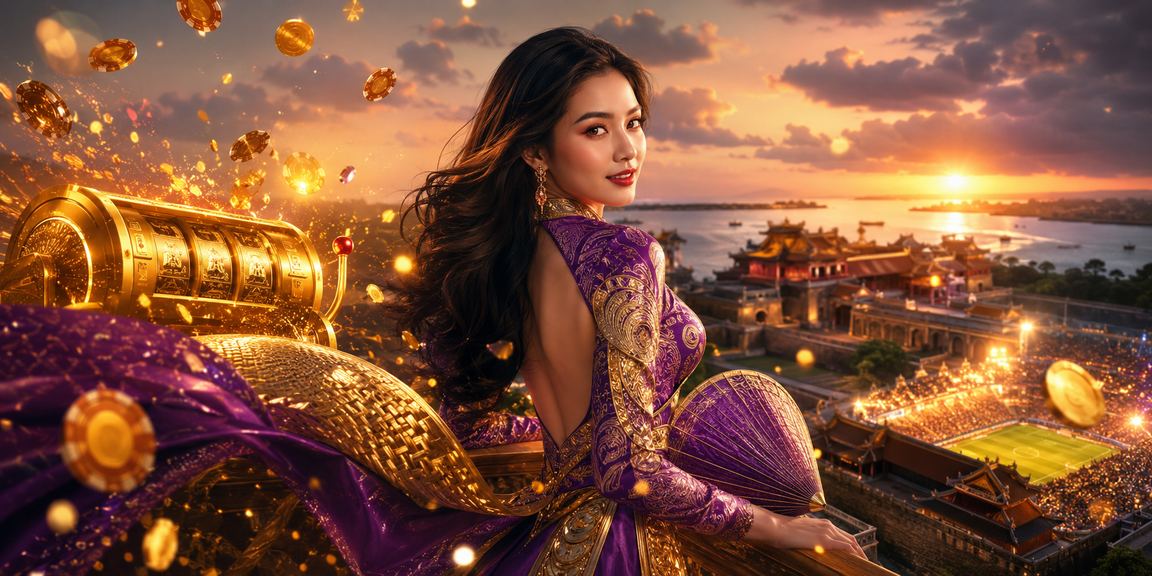 Người dùng tại Huế thư giãn với slot game trực tuyến, hình ảnh nón lá truyền thống Việt Nam
